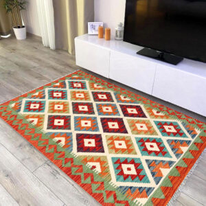3x5ft Handwoven Wool Kilim Afghan Rug, Vegetable Kilim Rug, 4001-143x105cm