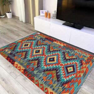 3x5ft Handwoven Wool Kilim Afghan Rug, Vegetable Kilim Rug, 4013-145x98cm