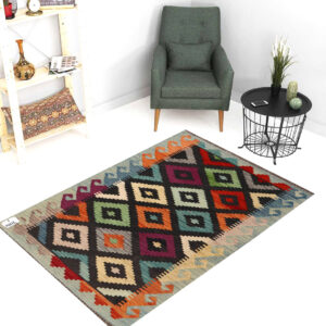 2.5x4ft Handwoven Wool Kilim Afghan Rug, Vegetable Dye Kilim Rug, SKU:4446-123x79cm