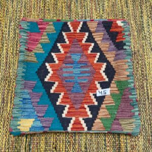 18x18 inches Handwoven Afghan Wool Kilim Cushion, Vegetable Dye Kilim Cushions (45-1.5x1.5ft)
