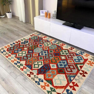 3x5ft Handwoven Wool Kilim Afghan Rug, Vegetable Kilim Rug, 456-150x100cm