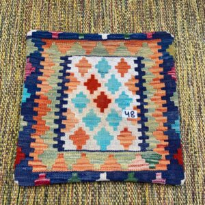 18x18 inches Handwoven Afghan Wool Kilim Cushion, Vegetable Dye Kilim Cushions (48-1.5x1.5ft)