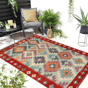 4x6ft Handwoven Wool Kilim Afghan Rug, Vegetable Dye Kilims, 5051-176x126cm