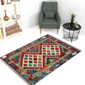 2.5x4ft Handwoven Wool Kilim Afghan Rug, Vegetable Dye Kilim Rug, SKU: 5168-119x85cm