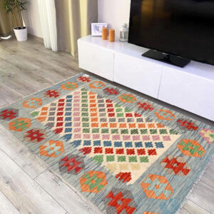 3x5ft Handwoven Wool Kilim Afghan Rug, Vegetable Kilim Rug, SKU: 5423-146x105cm