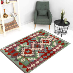 2.5x4ft Handwoven Wool Kilim Afghan Rug, Vegetable Dye Kilim Rug, SKU: 5478-118x76cm