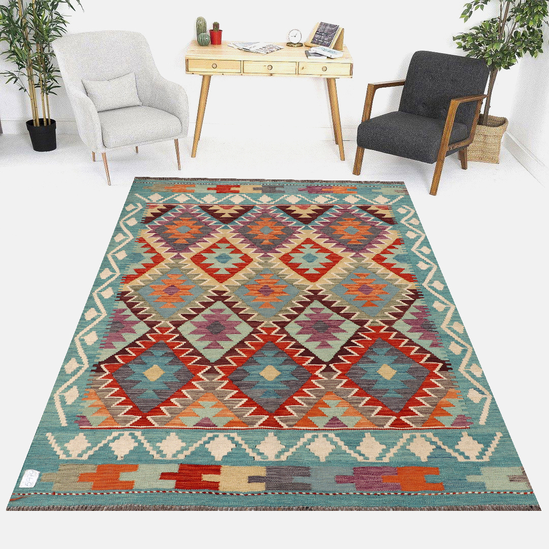 5 x 6.7ft Handwoven Wool Kilim Afghan Rug, Home Decor Rug, Vegetable Dye Kilims, SKU: 5979-200x152cm