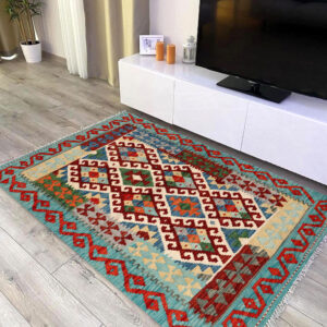 3x5ft Handwoven Wool Kilim Afghan Rug, Vegetable Kilim Rug, SKU: 6151-148x105cm