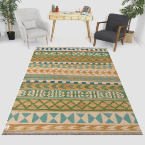 5 x 7 ft Handwoven Wool Kilim Afghan Rug, Home Decor Rug, Vegetable Dye Kilims, SKU:7151-204x146