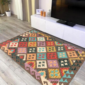 3x5ft Handwoven Wool Kilim Afghan Rug, Vegetable Kilim Rug, SKU: 7246-147x102cm