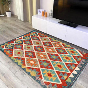 3x5ft Handwoven Wool Kilim Afghan Rug, Vegetable Kilim Rug, SKU:8329-153x100cm