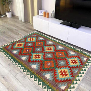 3x5ft Handwoven Wool Kilim Afghan Rug, Vegetable Kilim Rug, SKU:8344-156x103cm