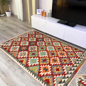 3x5ft Handwoven Wool Kilim Afghan Rug, Vegetable Kilim Rug, SKU:8514-144x102