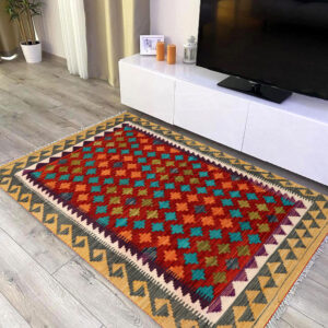 3x5ft Handwoven Wool Kilim Afghan Rug, Vegetable Kilim Rug, SKU:8540-148x98cm