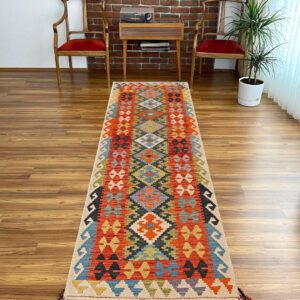 2.7x10ft Handwoven Wool Kilim Afghan Runner, Vegetable Dye Kilim Rug, SKU: 8861-295x88cm