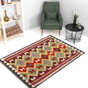 2.5x4ft Handwoven Wool Kilim Afghan Rug, Vegetable Dye Kilim Rug, SKU: 9702-123x82cm